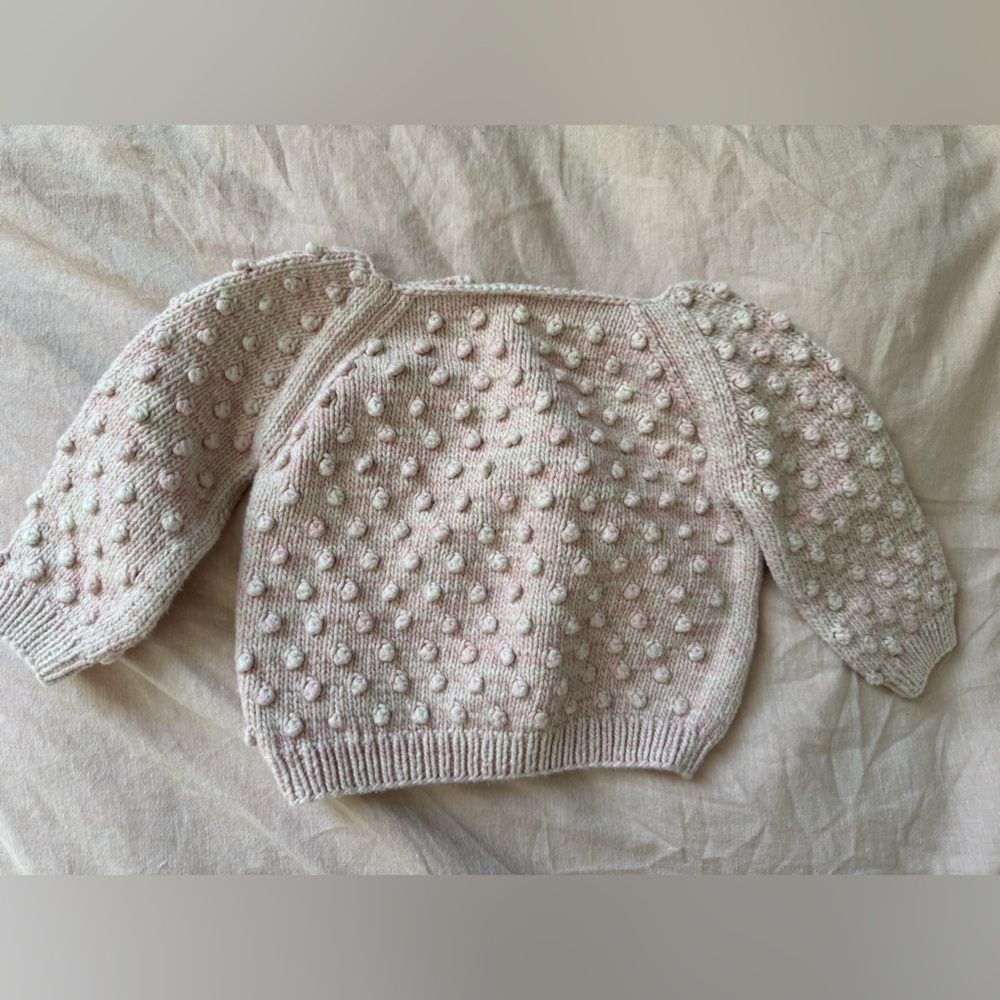 Misha and Puff Pink Knit Popcorn Sweater